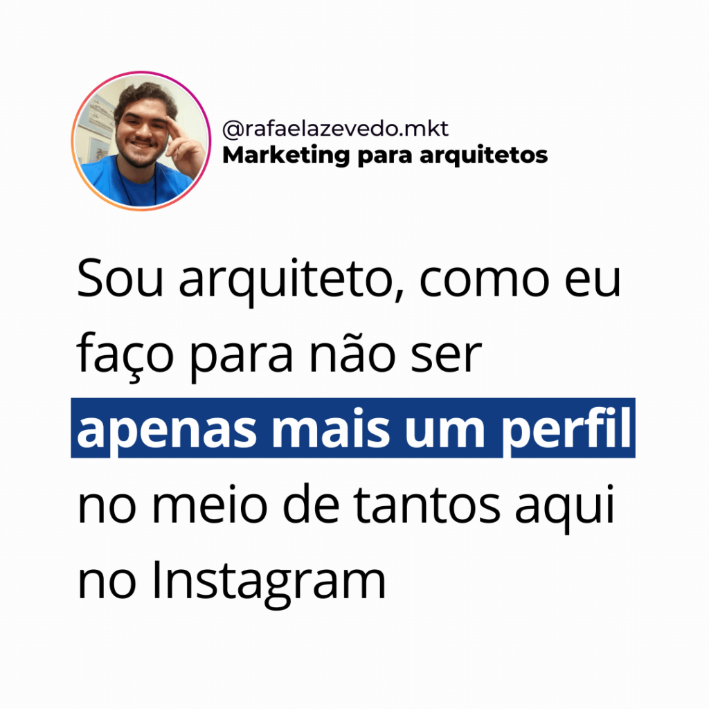 Post referente ao Marketing para Arquitetos
